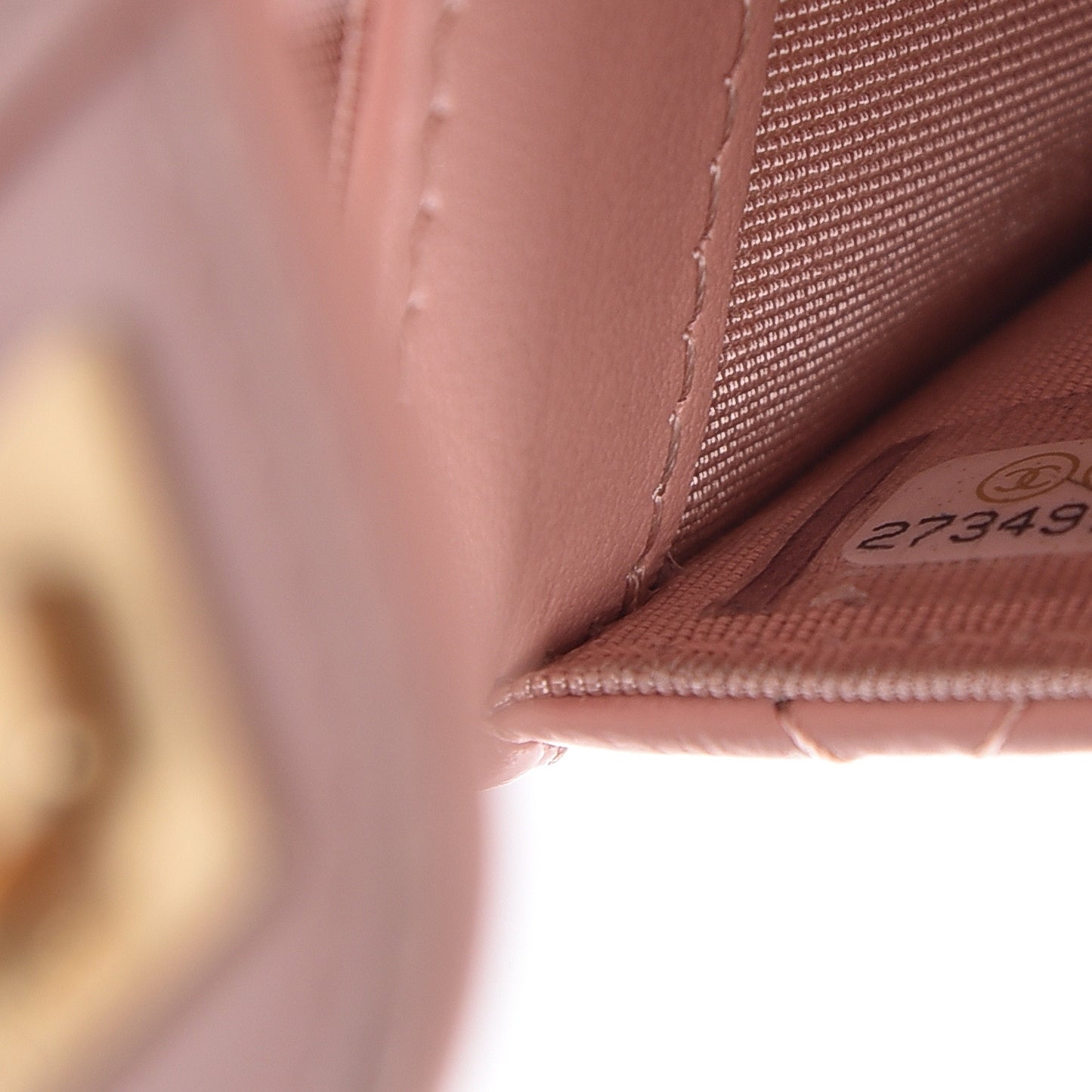 Aged Calfskin Quilted Reissue Flap Card Holder Pink