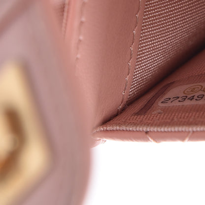 Chanel Aged Calfskin Quilted Reissue Flap Card Holder Pink 7 of 15