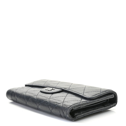 Chanel Lambskin Quilted Large Gusset Flap Wallet Navy 6 of 12