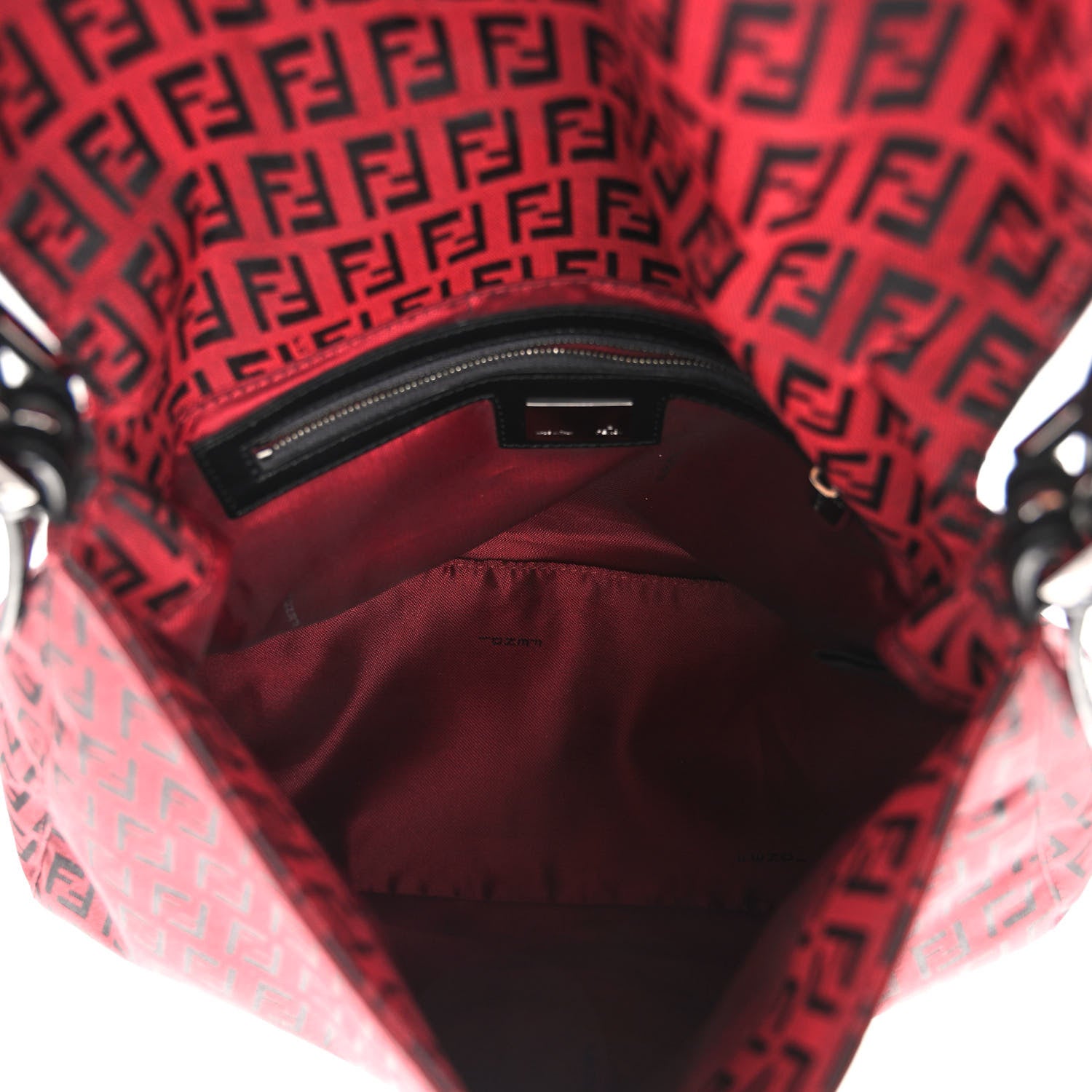 Fendi Zucchino Mama Baguette Red Black 5 of 9