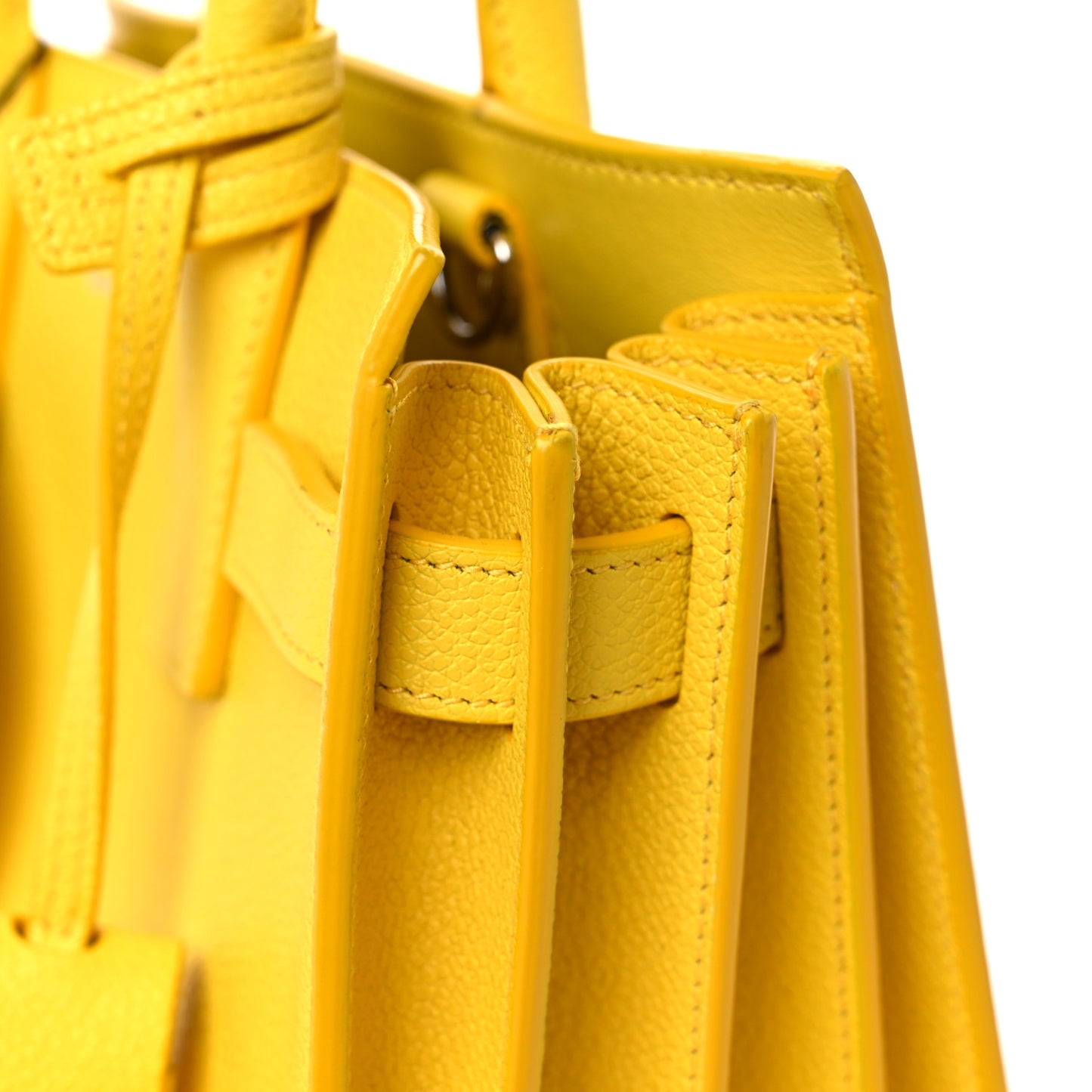 Grained Calfskin Nano Sac De Jour Jaune