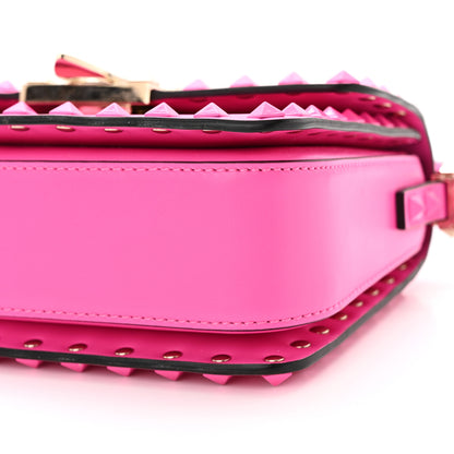 Valentino Garavani Smooth Calfskin Enamel Tonal Small Rockstud23 Shoulder Bag Pink PP 9 of 10