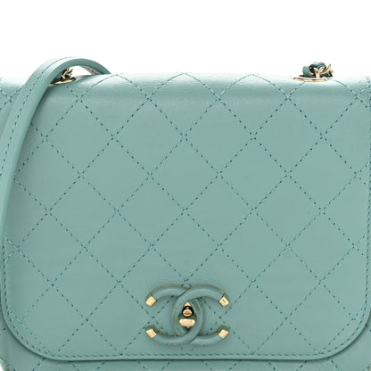 Chanel Calfskin Stitched Small Covered CC Flap Bag Green 8 of 14