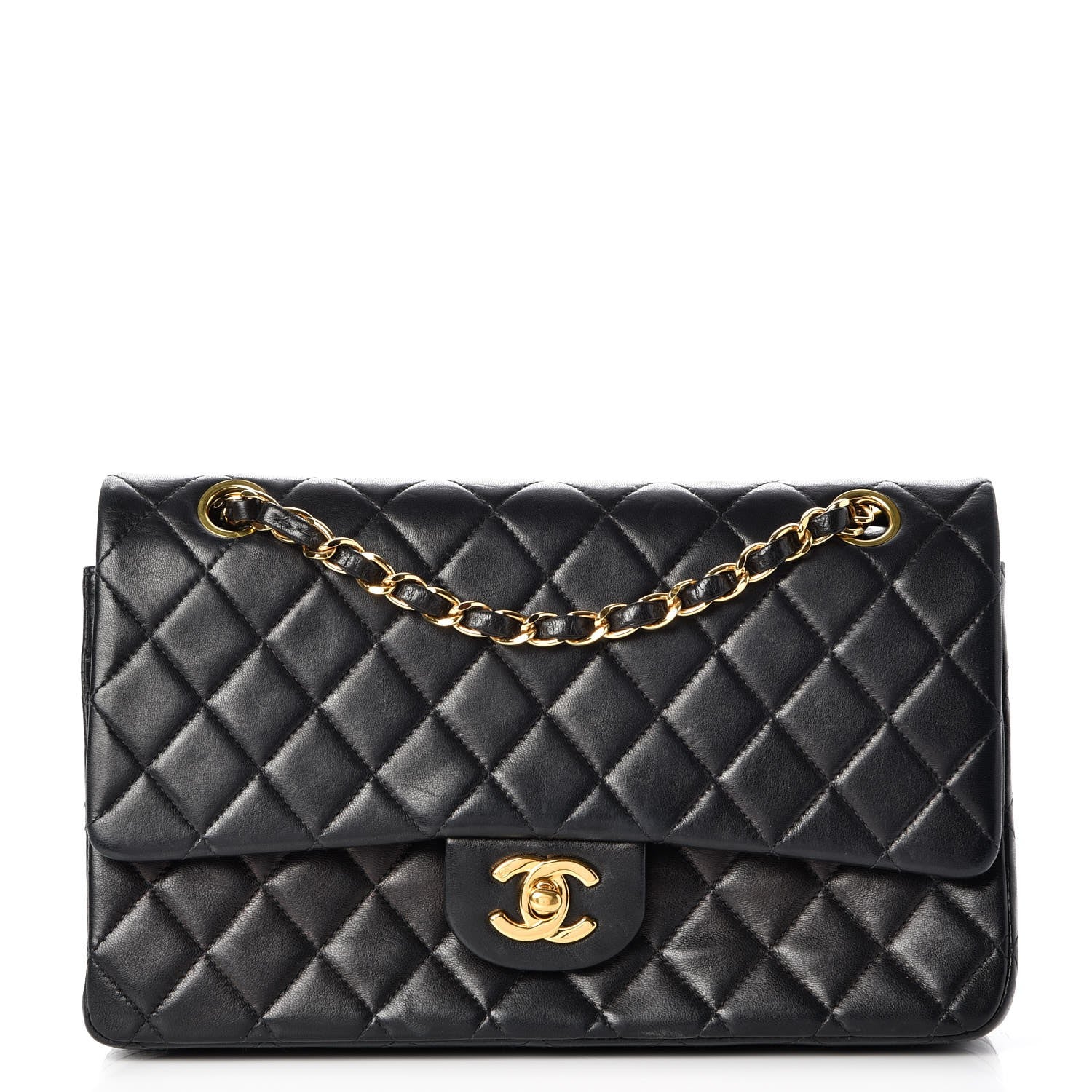 Chanel Lambskin Quilted Medium Double Flap Black 1 of 9
