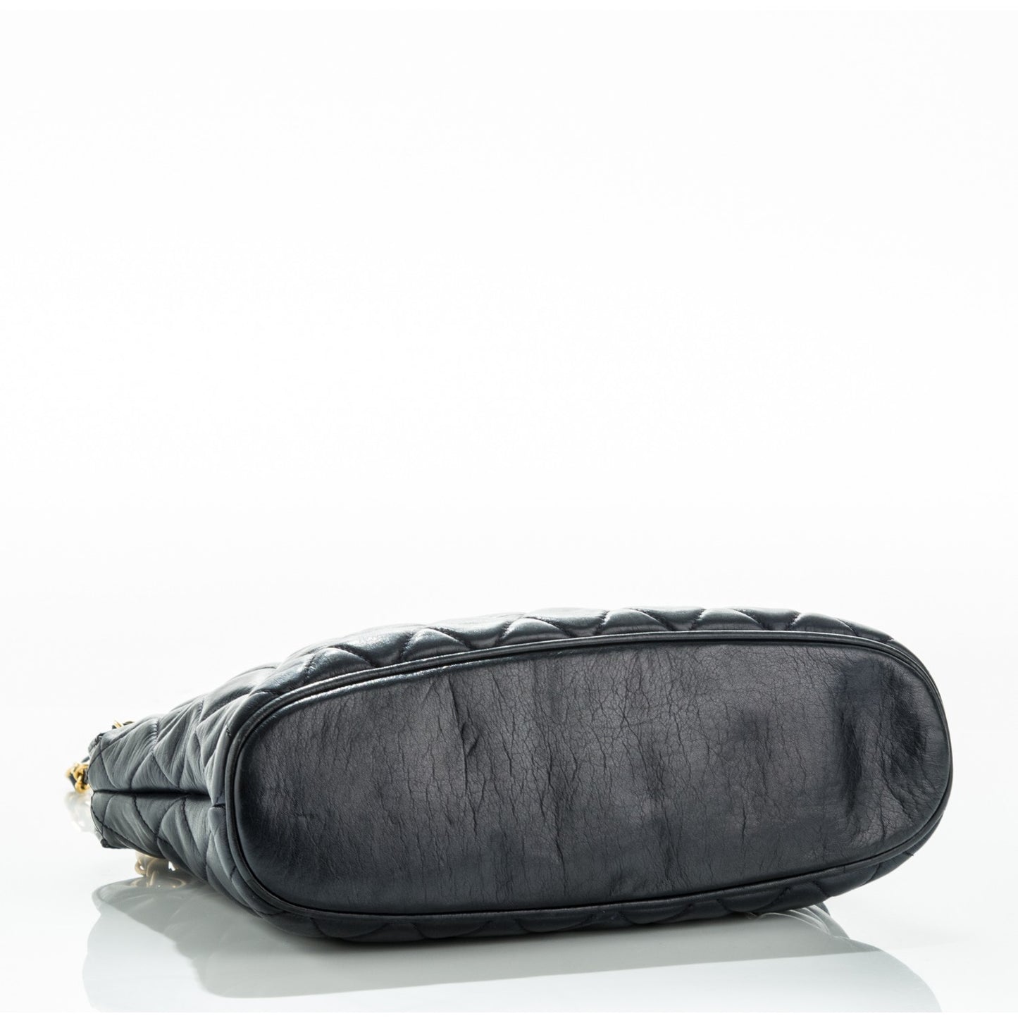 Lambskin Quilted CC Shoulder Bag Navy Blue