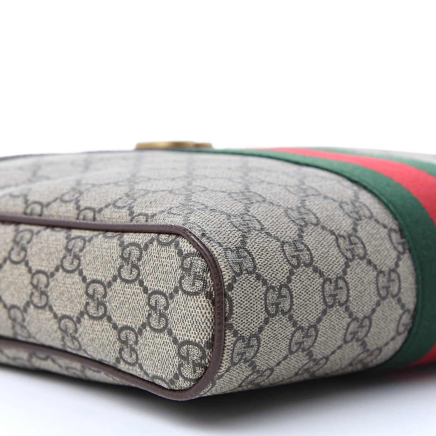 GG Supreme Monogram Web Medium Ophidia Messenger Bag Brown