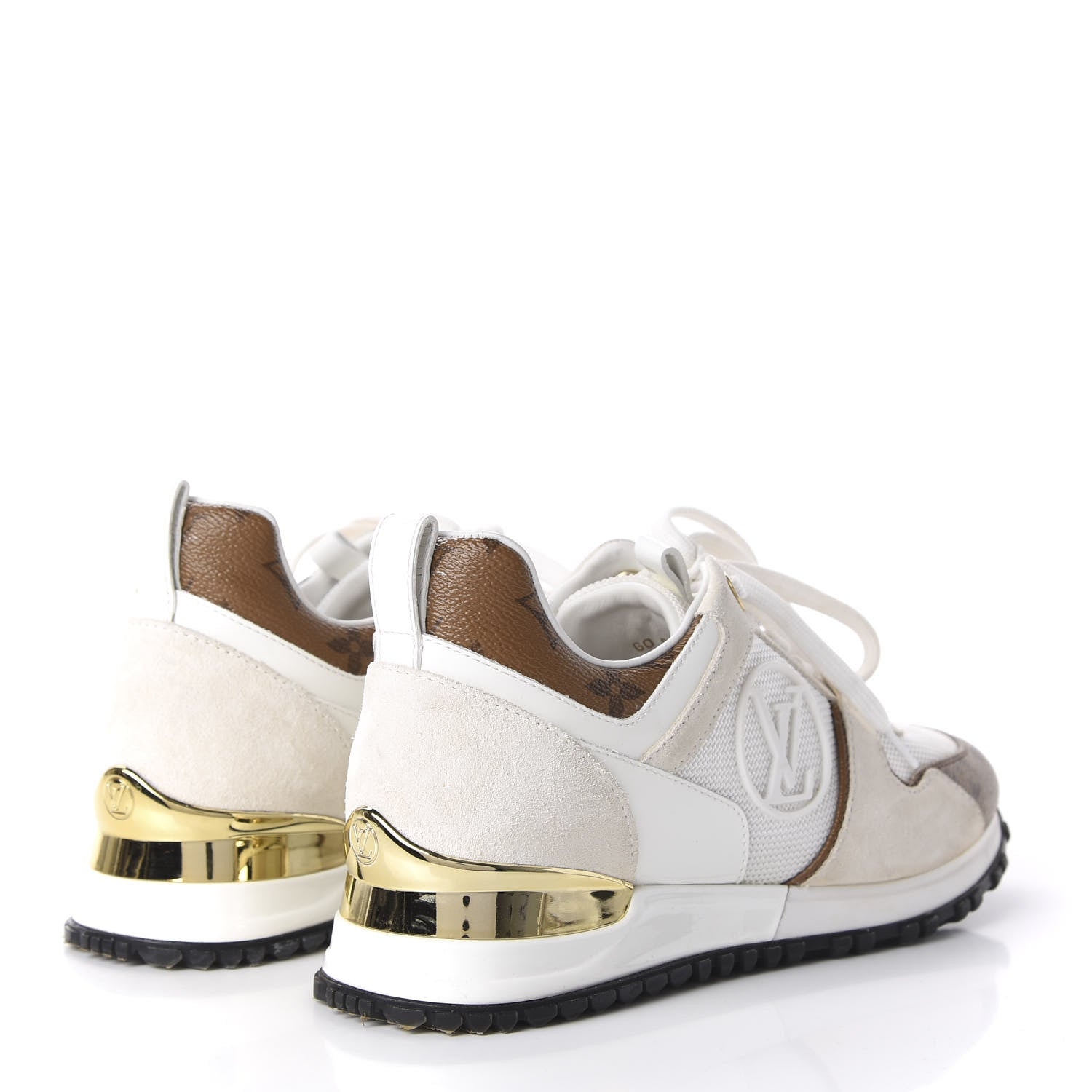 Louis Vuitton Suede Reverse Monogram Run Away Sneakers 35 White 4 of 8