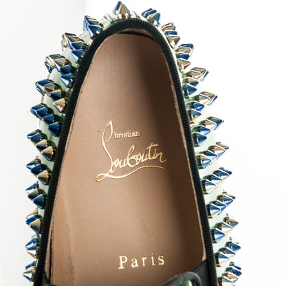 Christian Louboutin Patent Scarabe Spikes Mens Roller Boat Flats 41 Amazon Ocean 7 of 8