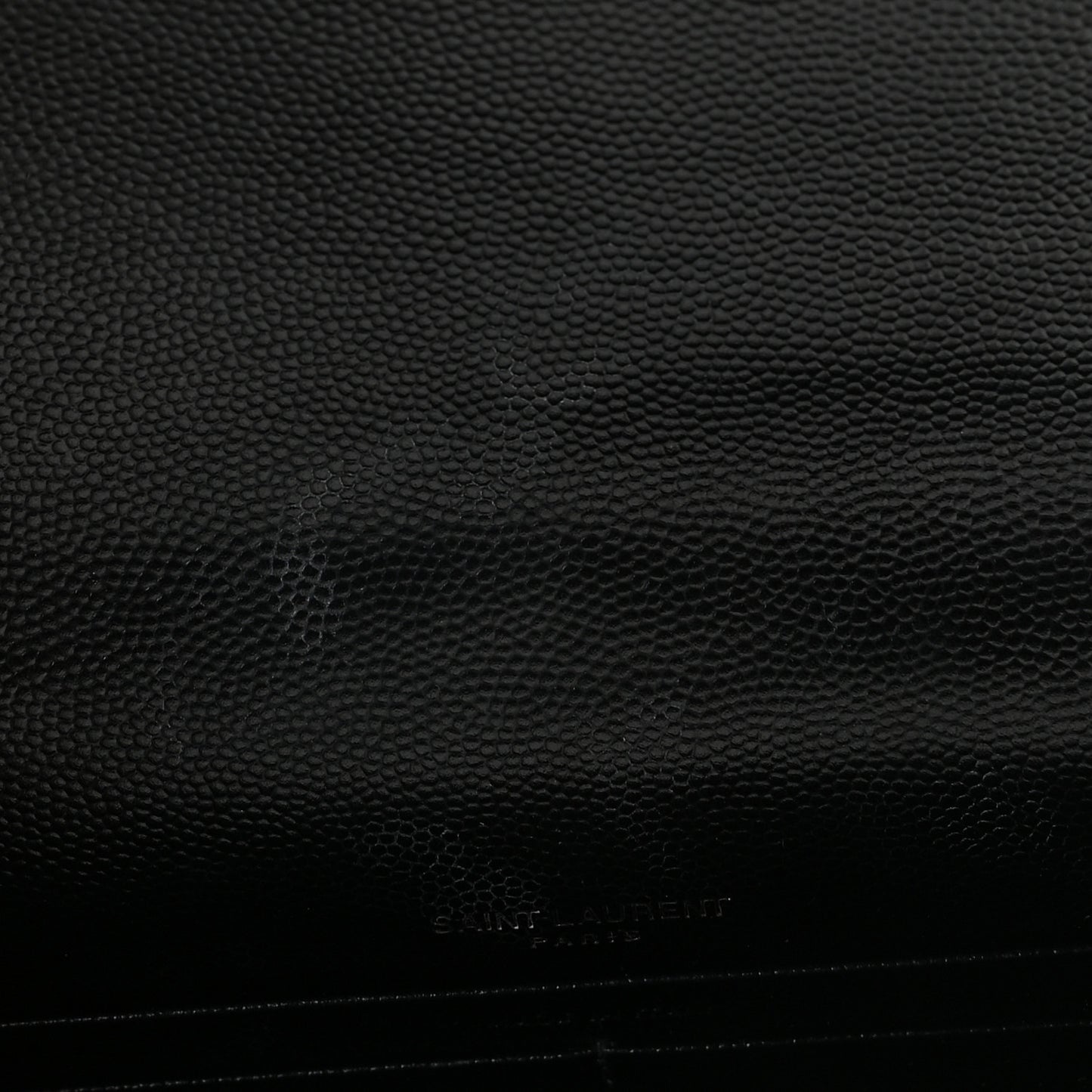 Grain De Poudre Matelasse Chevron Monogram Envelope Chain Wallet Black