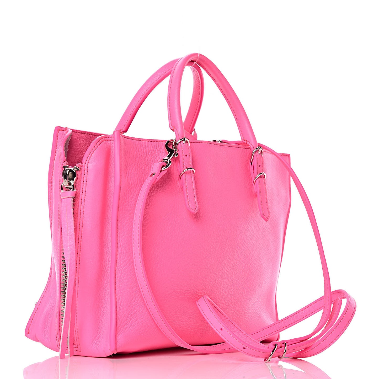 Veau Papier A6 Zip Around Tote Acid Pink
