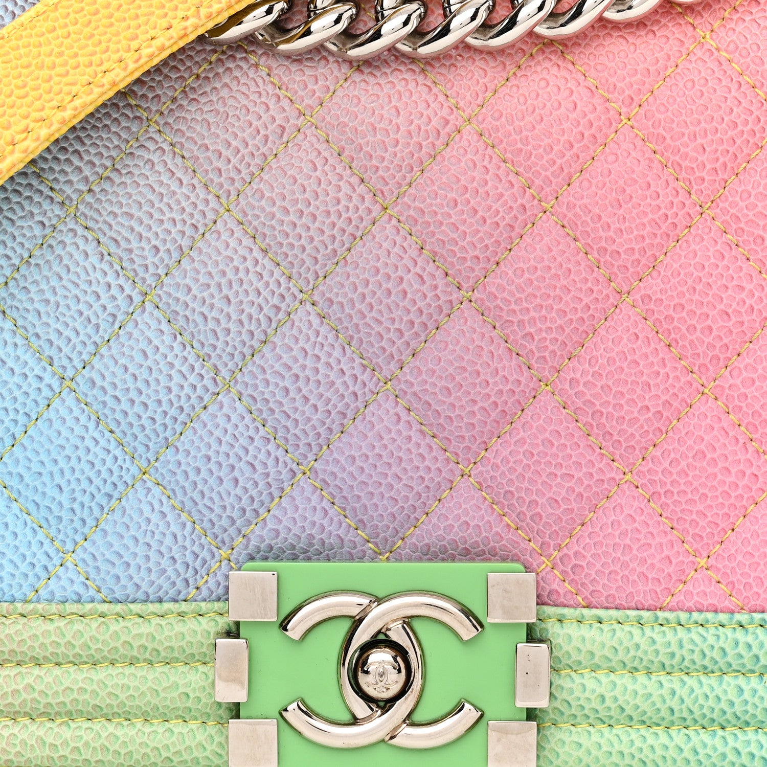 Chanel Caviar Quilted Medium Cuba Rainbow Boy Flap Multicolor 8 of 10