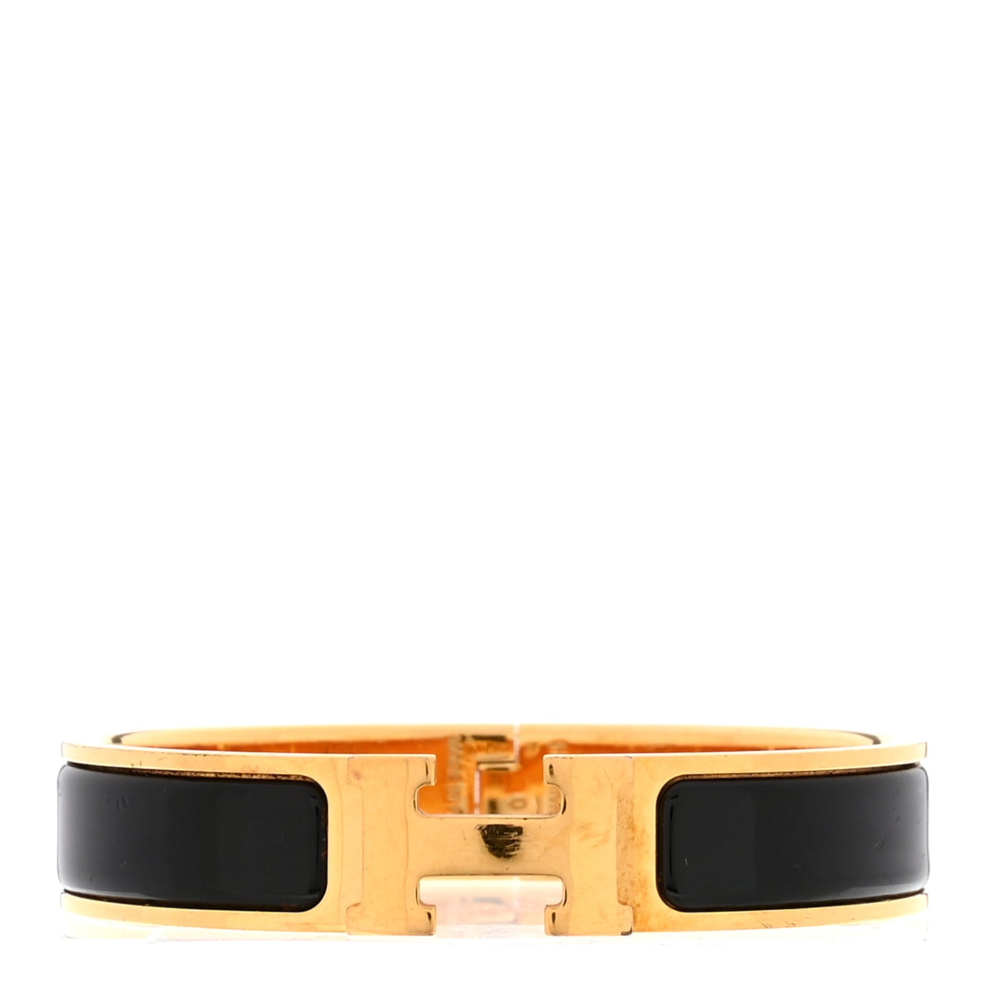 Enamel Narrow Clic Clac H Bracelet PM Black