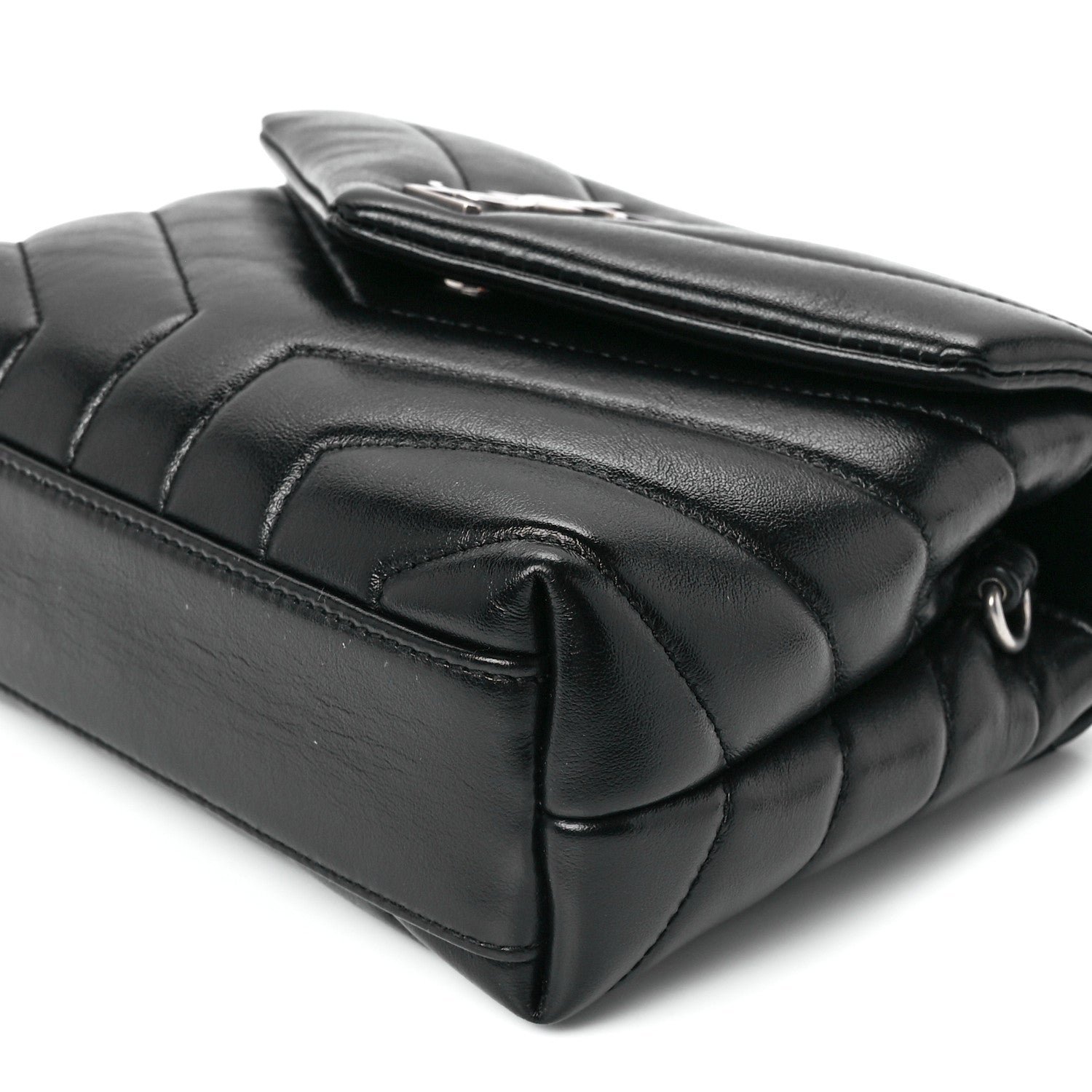 Saint Laurent Calfskin Y Quilted Monogram Toy Loulou Crossbody Bag Black 12 of 12