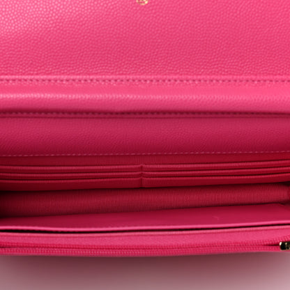 Chanel Caviar Quilted Wallet On Chain WOC Fuchsia 5 of 10