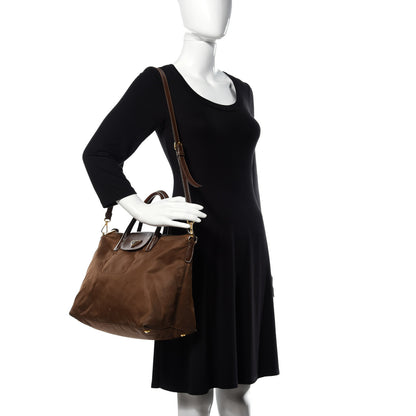 Prada Saffiano Tessuto Nylon Tote Corinto 2 of 16