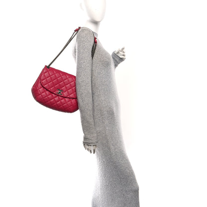 Chanel Lambskin Quilted Large Daily Supple Flap Dark Pink 2 of 15