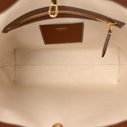 Burberry Calfskin Monogram Motif TB Medium Soft Tote Brown 5 of 11