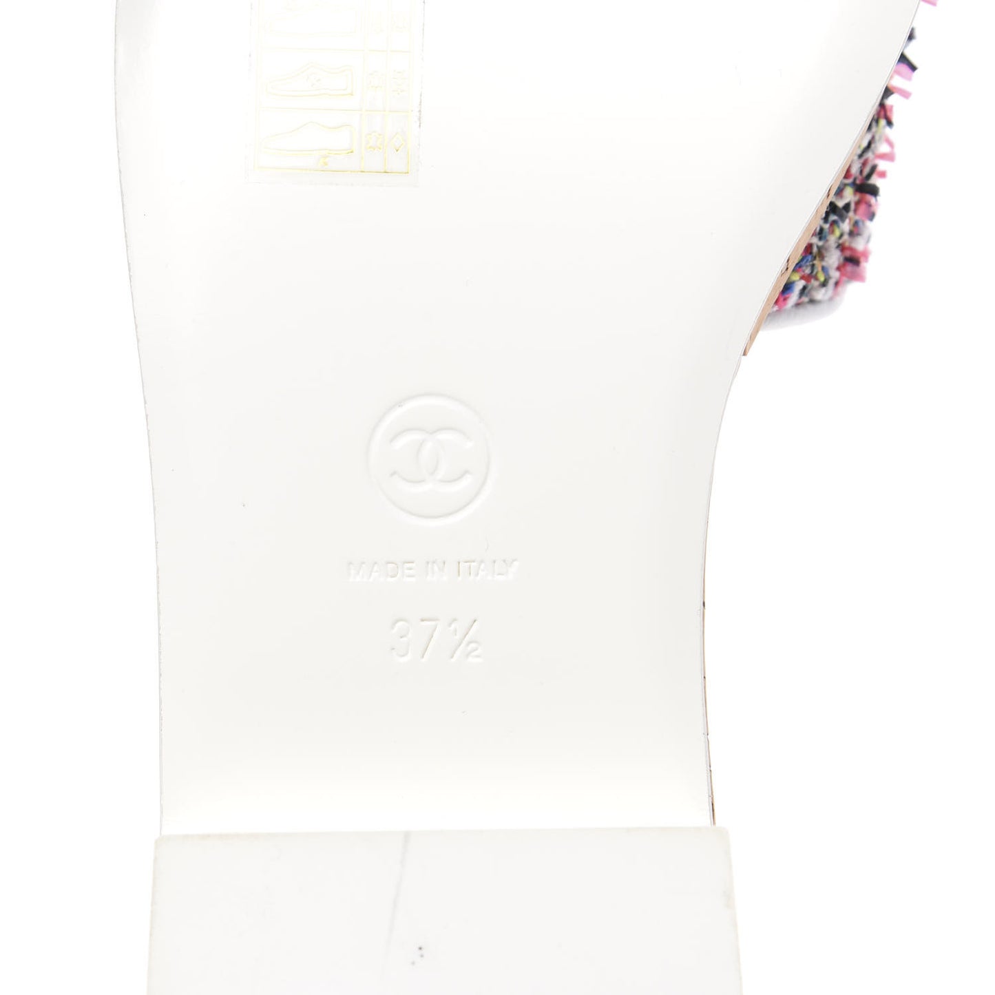 Tweed Cork Mule Sandal 37.5 White Multicolor