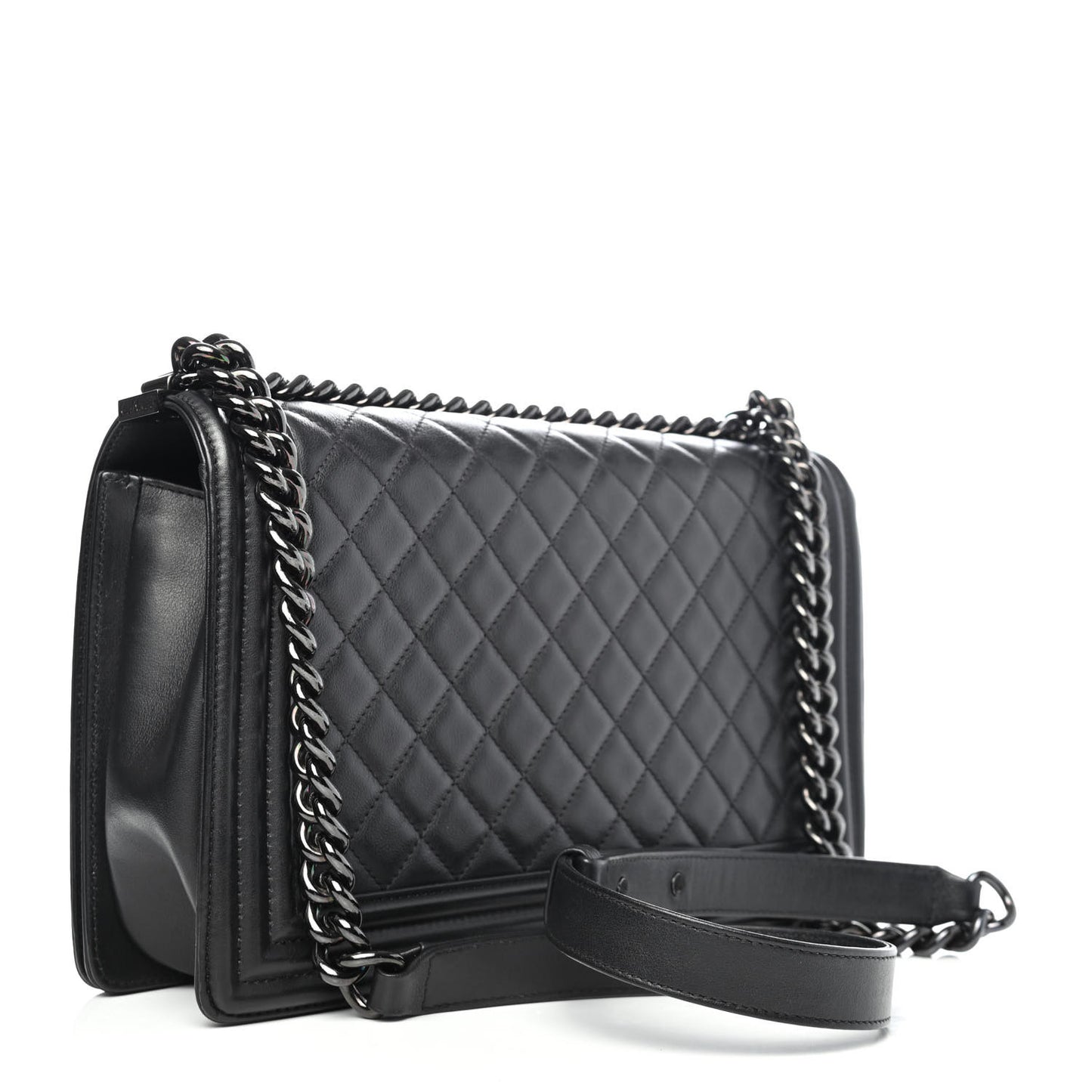 Calfskin Quilted New Medium Boy Flap So Black