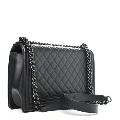 Chanel Calfskin Quilted New Medium Boy Flap So Black 2 of 4