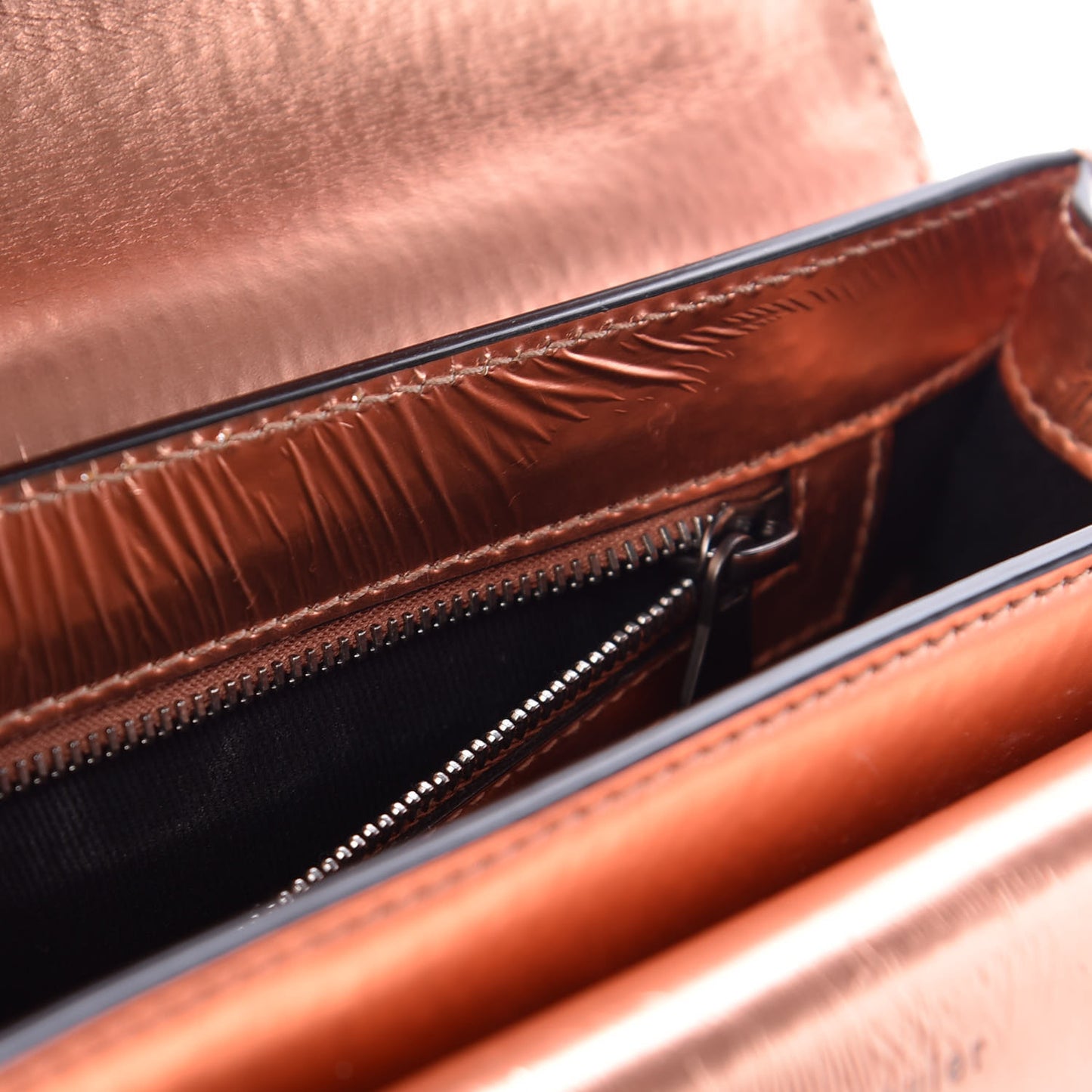 Mirrored Calfskin Mini PS11 Classic Shoulder Bag Copper