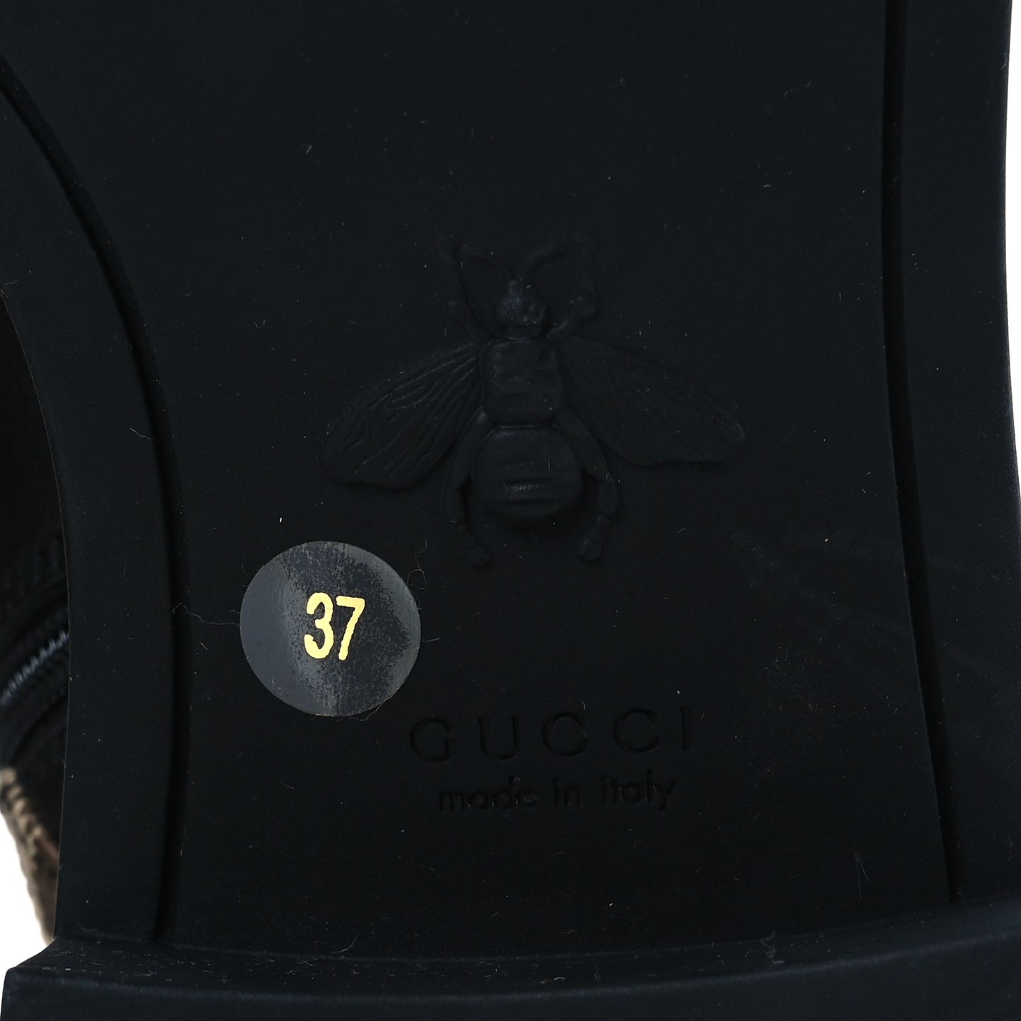 Flores Calfskin Monogram Maxi GG Nappa Matelasse Double G 40mm Ankle Boots 37 Black Camel Ebony