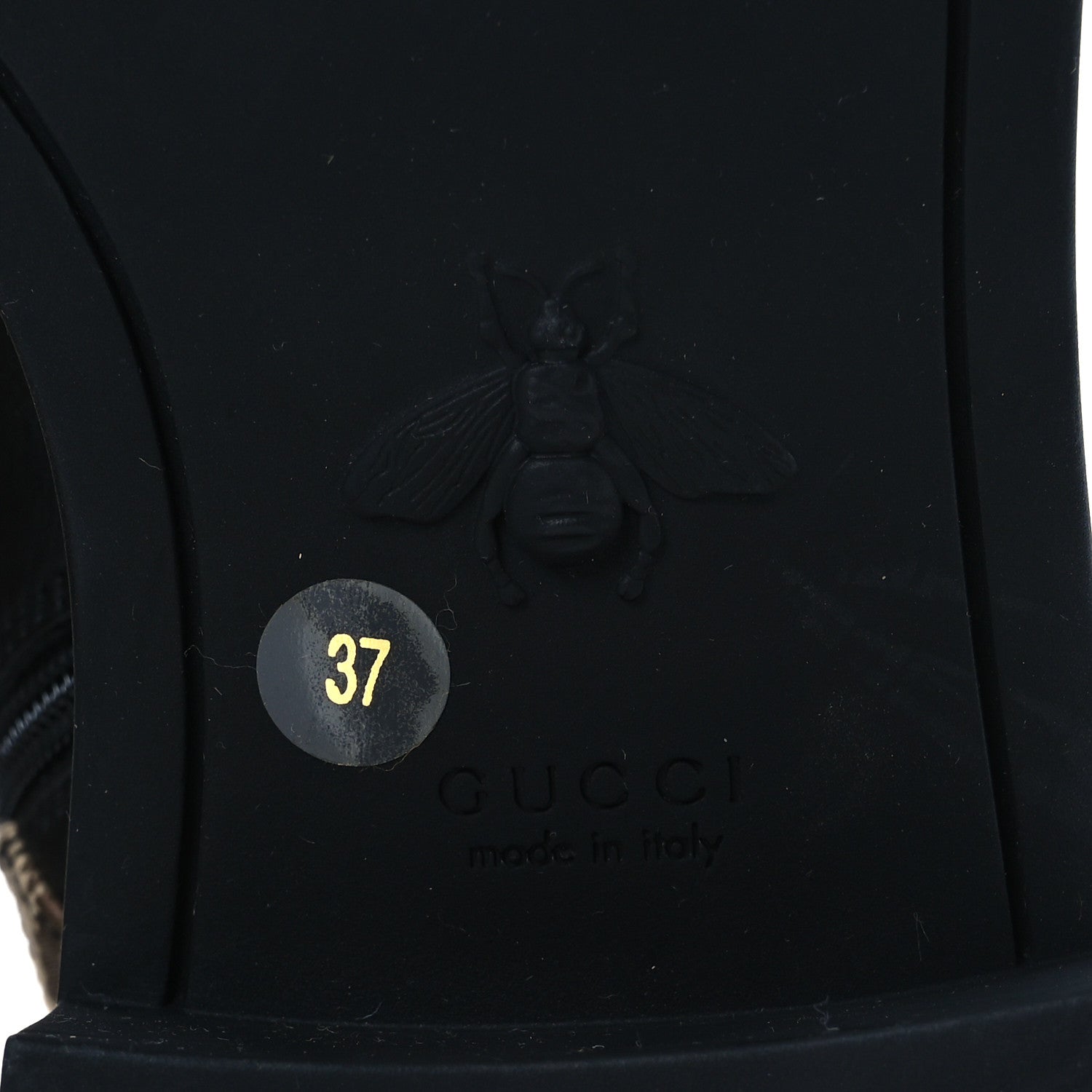 Gucci Flores Calfskin Monogram Maxi GG Nappa Matelasse Double G 40mm Ankle Boots 37 Black Camel Ebony 8 of 12