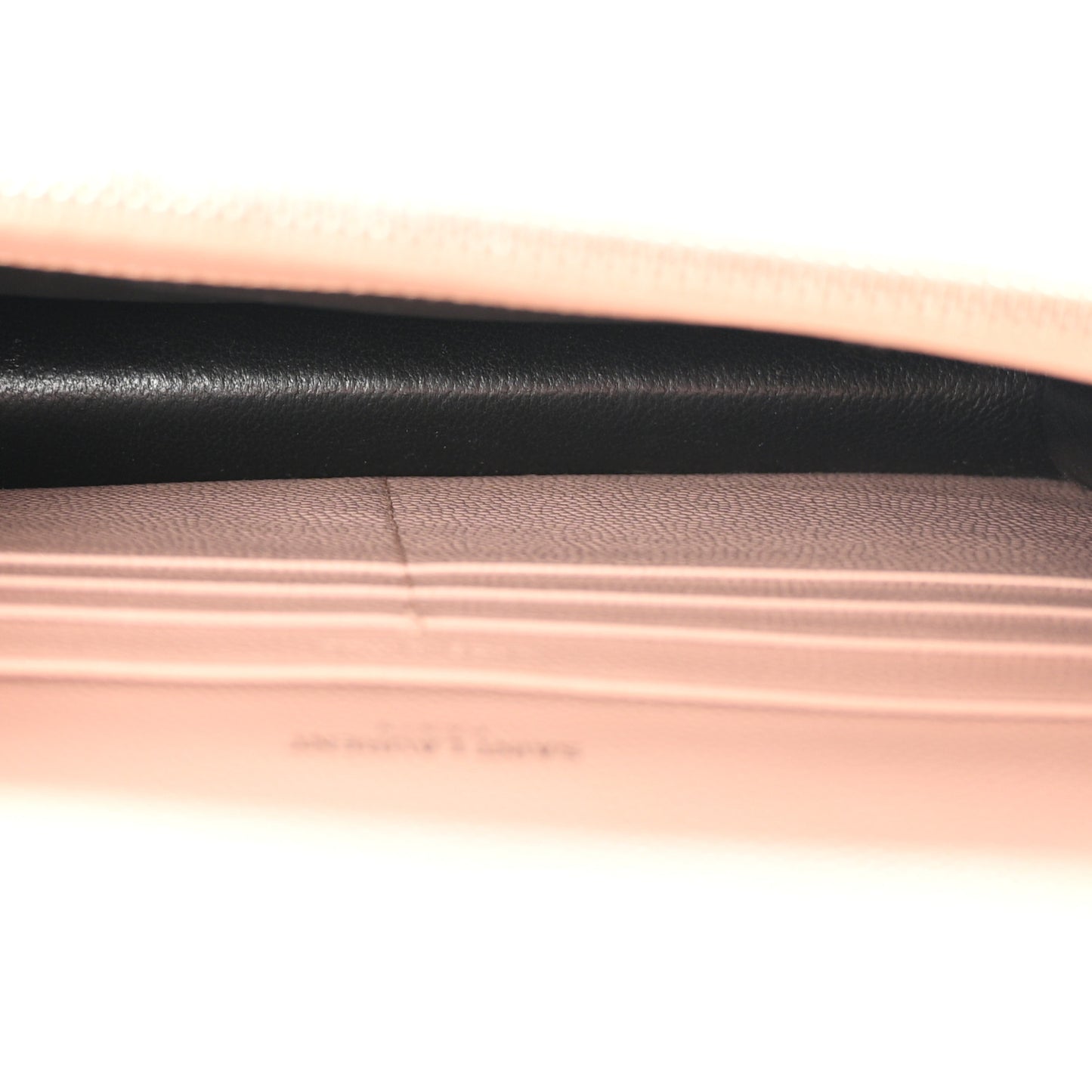 Grain De Poudre Matelasse Chevron Monogram Envelope Chain Wallet Pale Pink