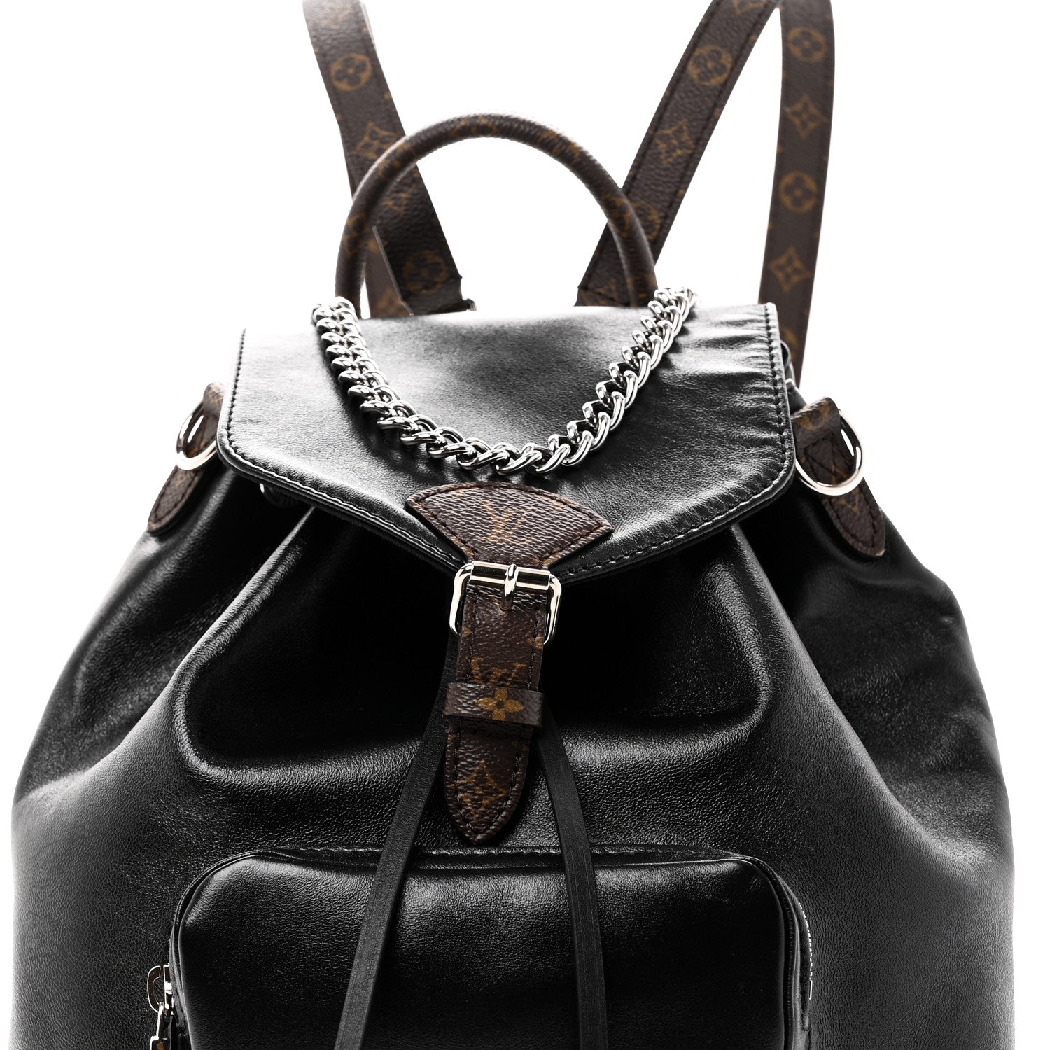 Louis Vuitton Lambskin Monogram Montsouris Vibe PM Black 7 of 10