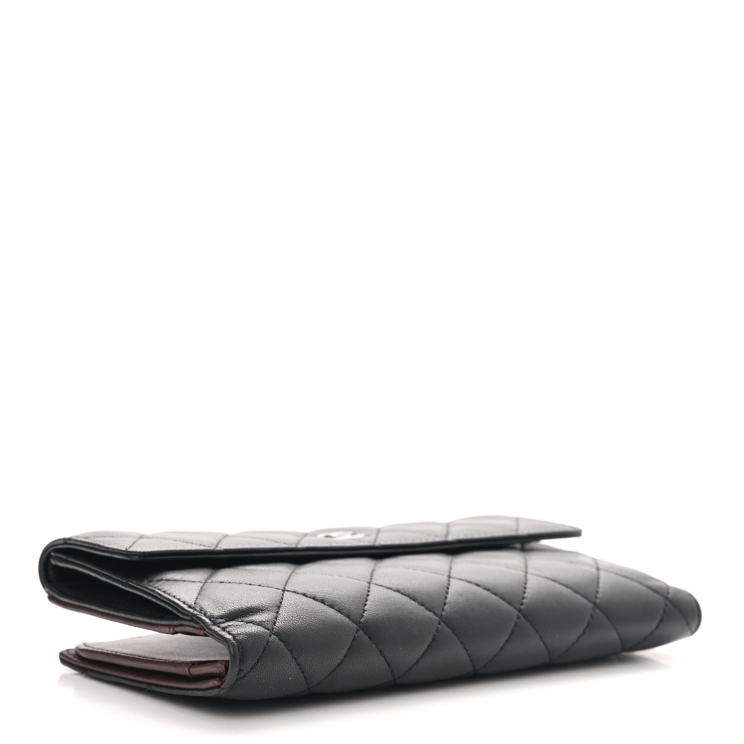 Chanel Lambskin Quilted Long Flap Wallet Black 4 of 8