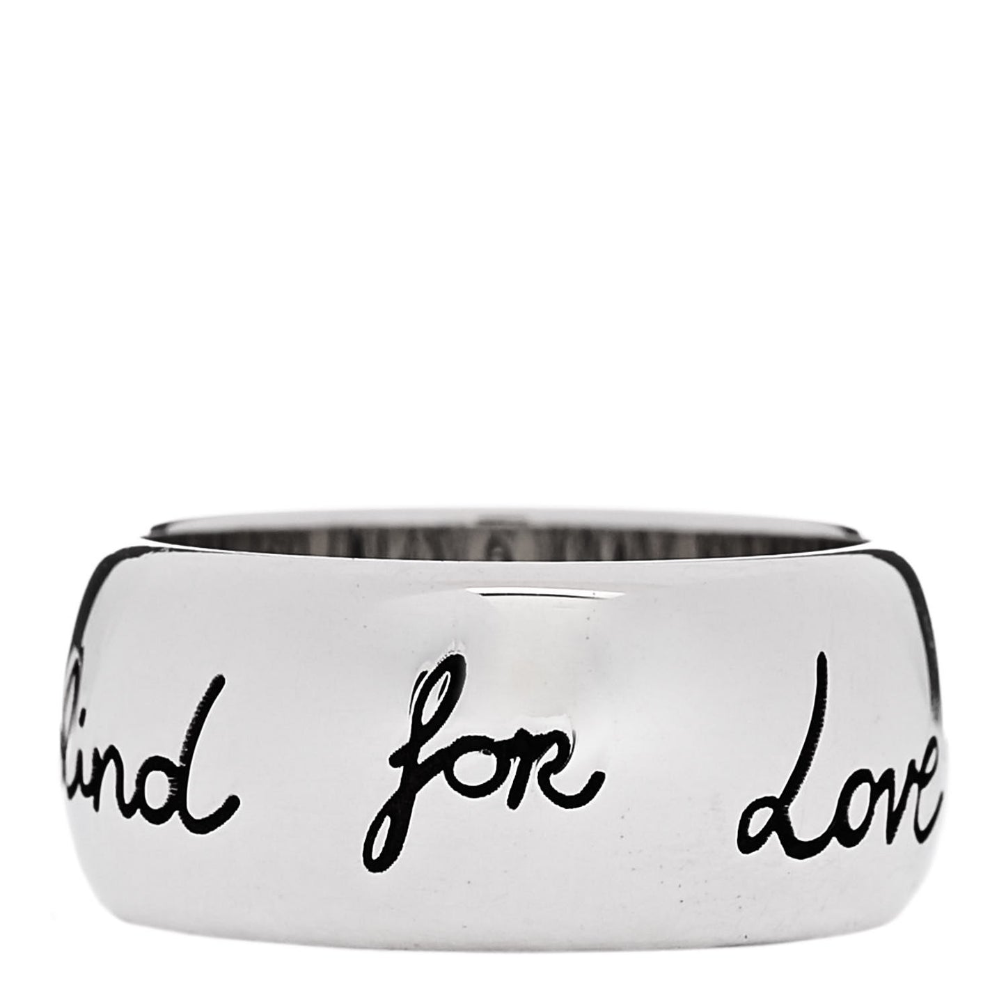 Sterling Silver Wide Blind for Love Band Ring 54 6.75