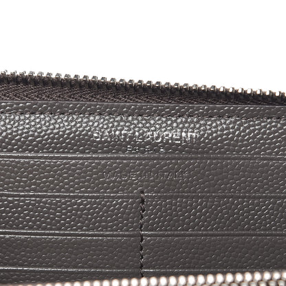 Saint Laurent Grain De Poudre Matelasse Chevron Monogram Zip Around Wallet Earth 6 of 7