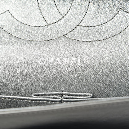 Chanel Metallic Calfskin Quilted Jumbo Double Flap Silver 13 of 20