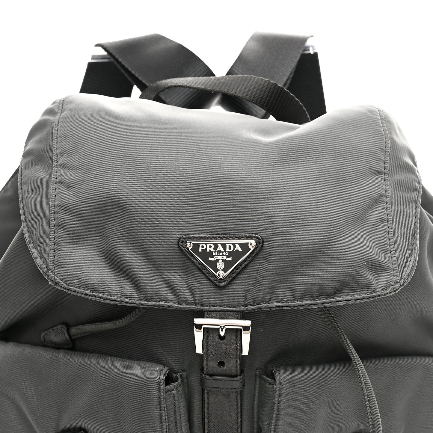 Tessuto Nylon Saffiano Medium Backpack Anthracite