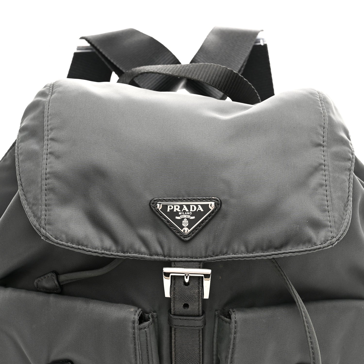 Prada Tessuto Nylon Saffiano Medium Backpack Anthracite 8 of 10