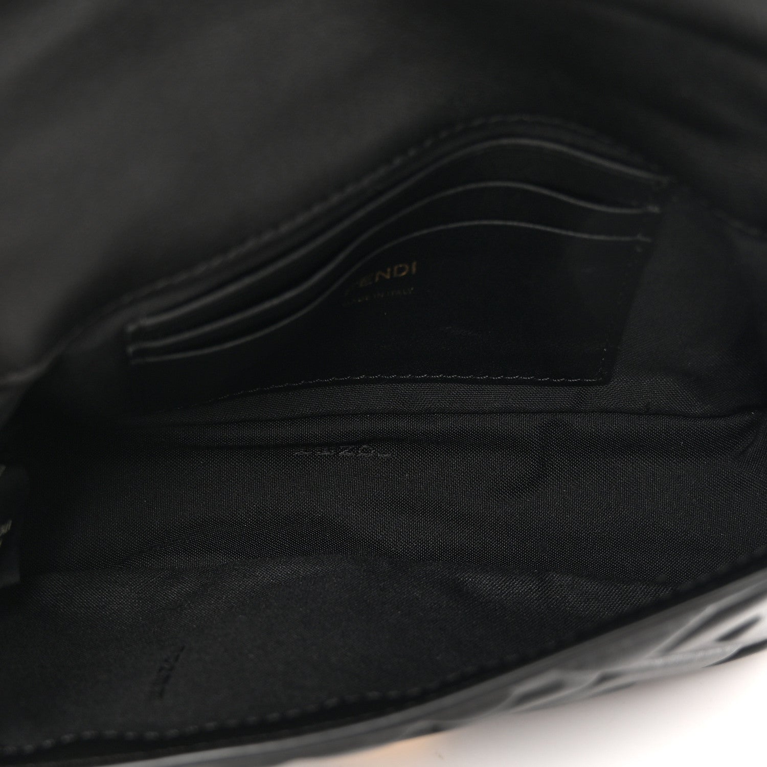 Fendi Nappa FF 1974 Embossed Mini Baguette Black 5 of 11