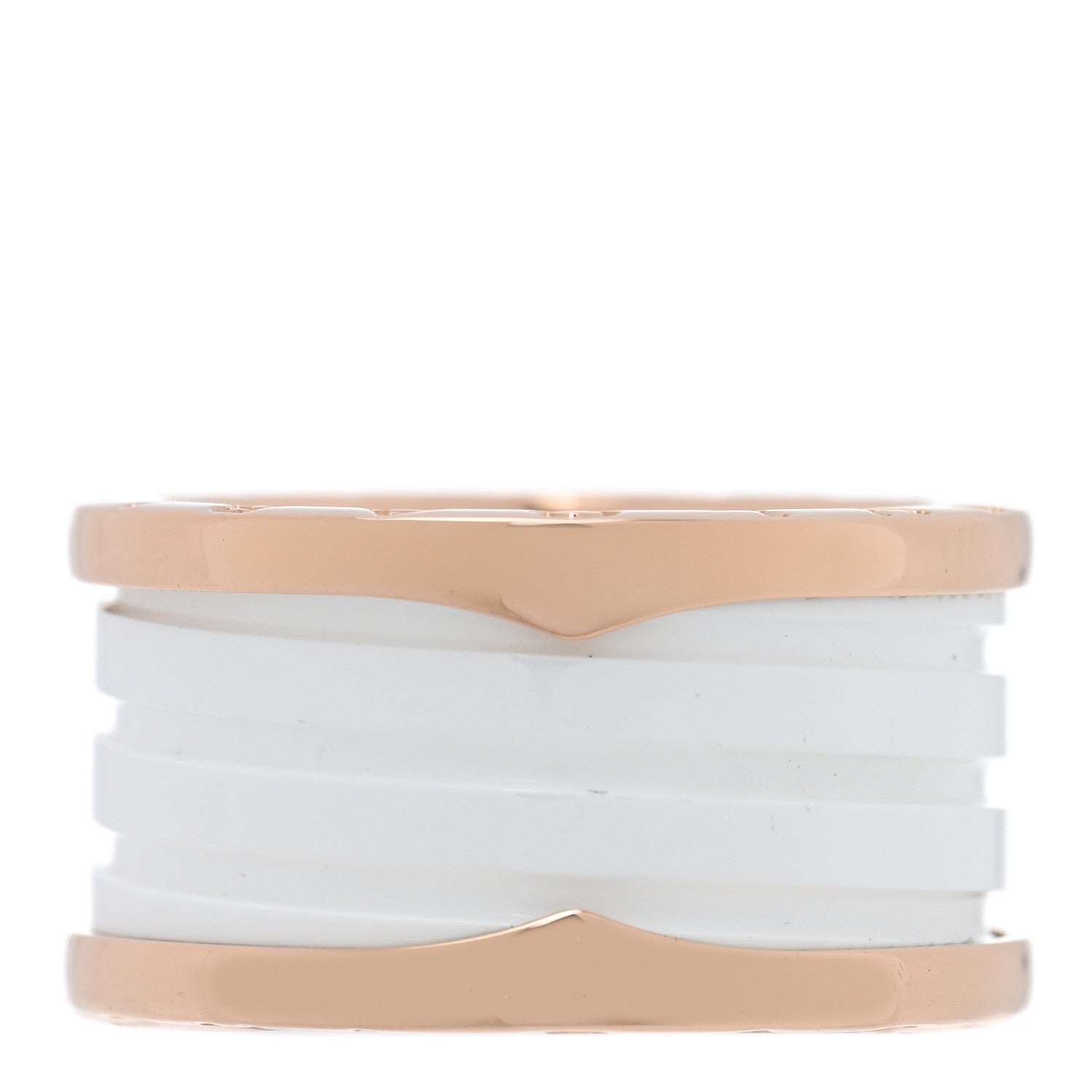 Bulgari 18K Rose Gold White Ceramic B.Zero1 Four-Band Ring 56 7.5 3 of 5