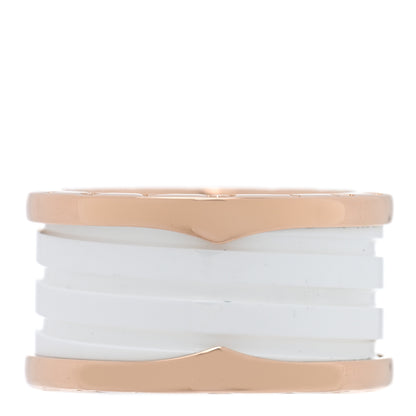 Bulgari 18K Rose Gold White Ceramic B.Zero1 Four-Band Ring 56 7.5 3 of 5