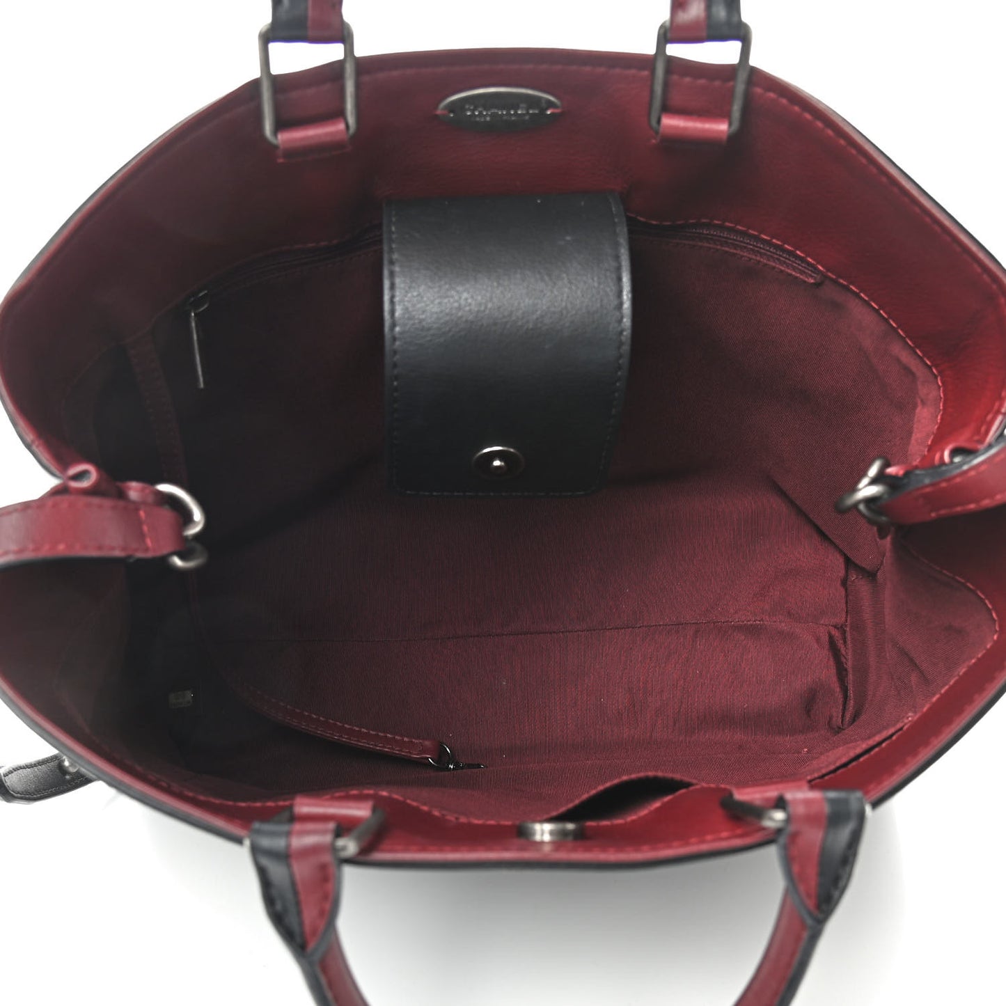Bullskin Stitched Bi-Color Large Shopping Tote Black