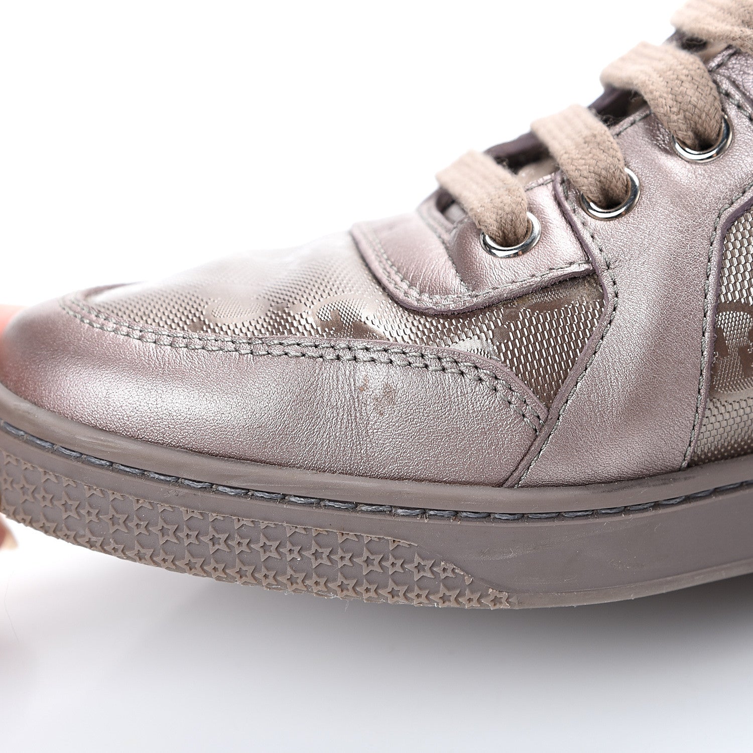 Gucci Imprime Monogram Coda High Top Sneakers 38.5 Mauve 8 of 10