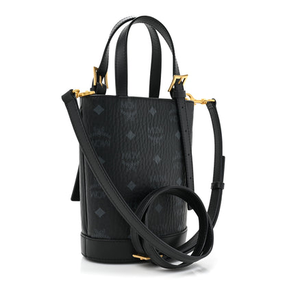 MCM Visetos Mini Aren Bucket Tote Black 3 of 8