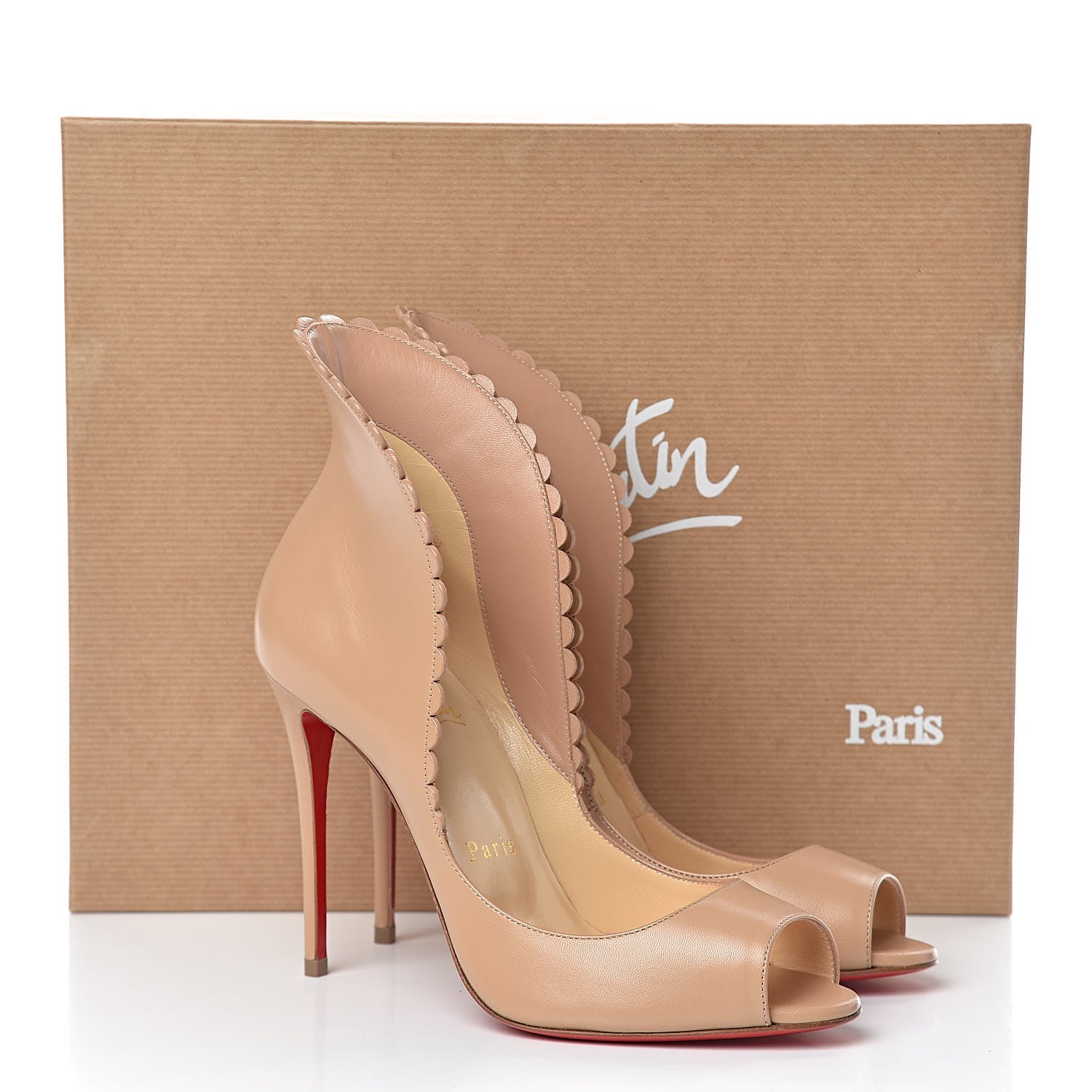 Christian Louboutin Kid Pijonina 100 Booties 36.5 Nude 9 of 9