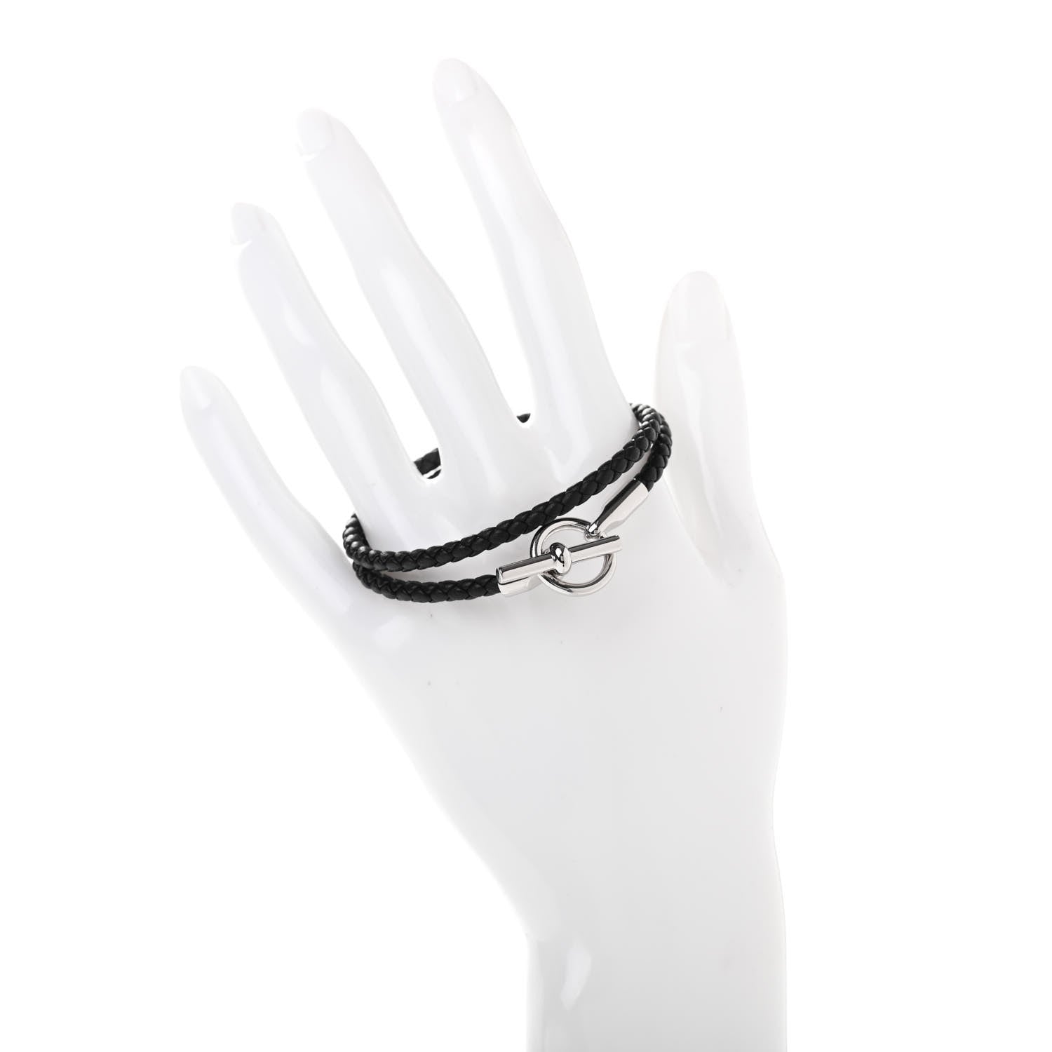 Hermes Swift Double Tour Glenan Bracelet T2 Black 2 of 5
