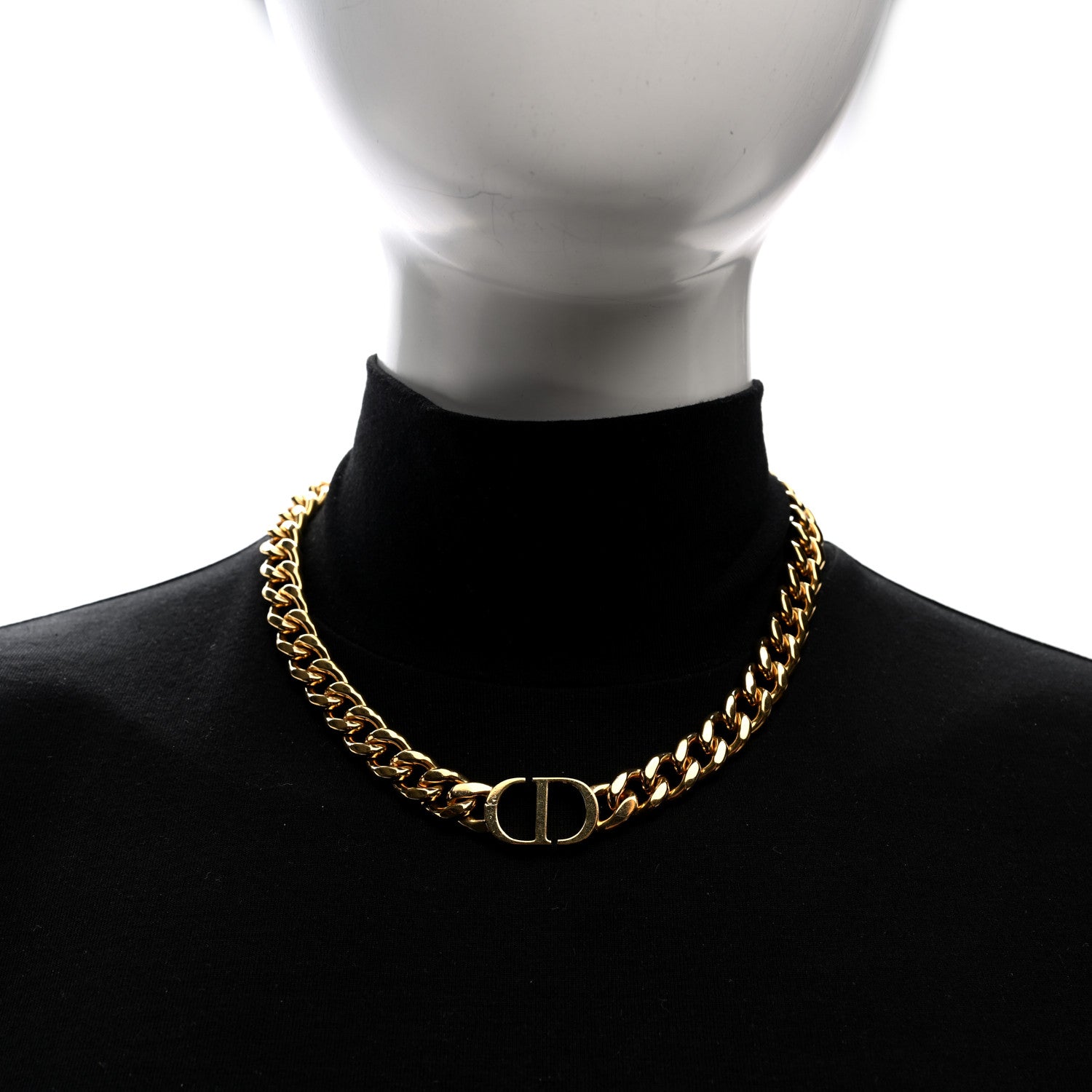 Christian Dior Metal CD Spikes Choker Necklace Gold 2 of 4