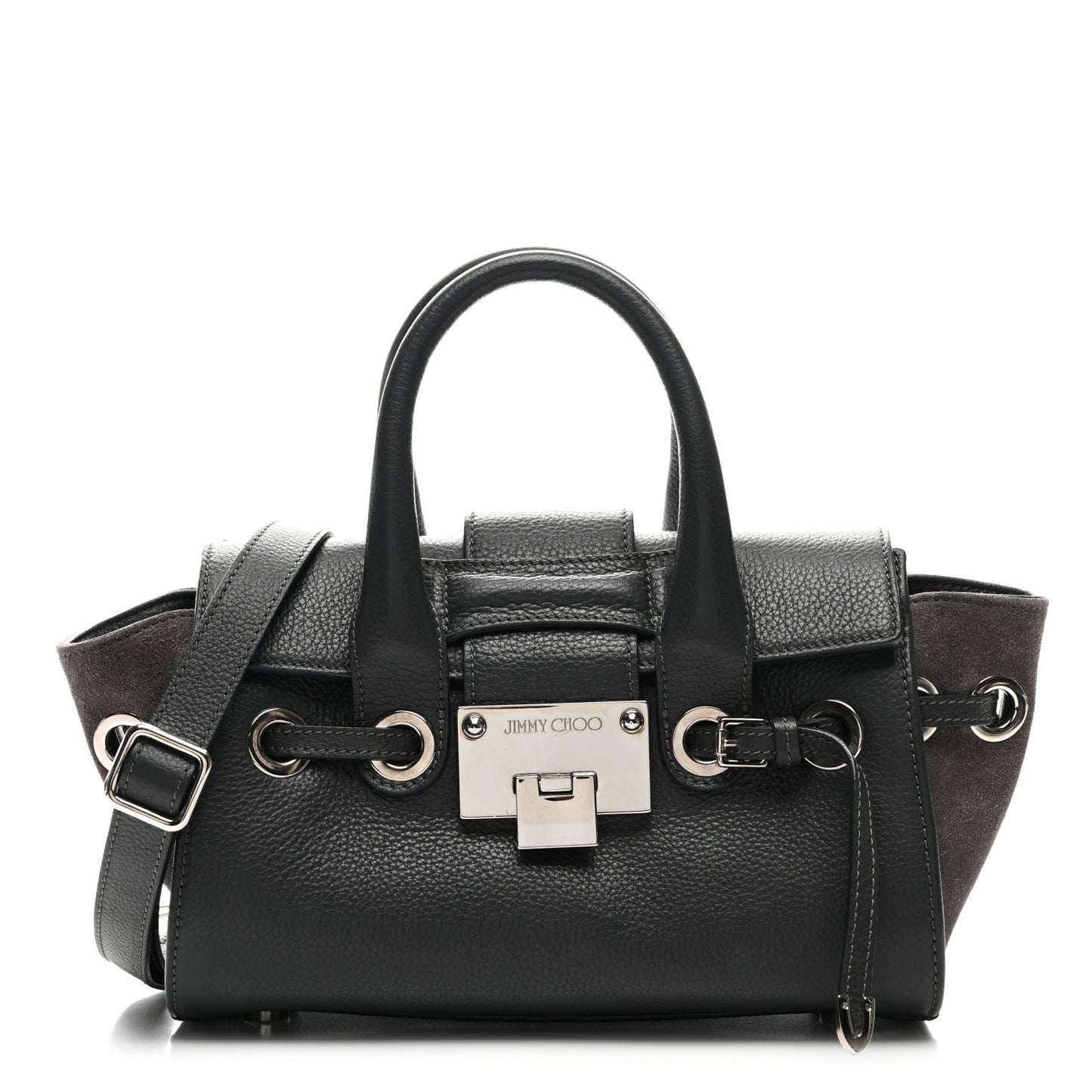 Grainy Calfskin Small Rosalie Satchel Grey