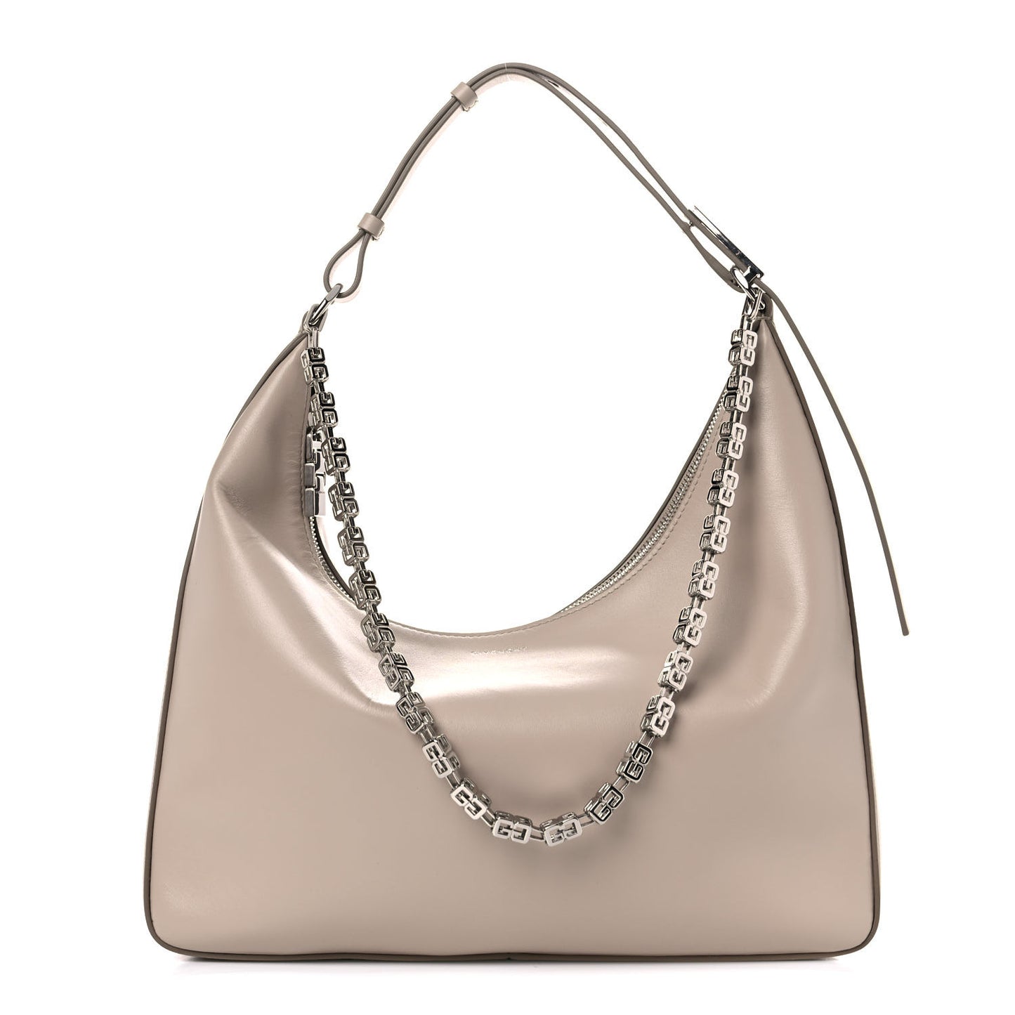 Smooth Calfskin Medium Moon Cut Out Shoulder Bag Dune