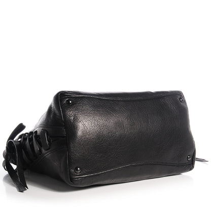 Miu Miu Nappa Monk Leather Bow Double Handle Satchel Nero Black 4 of 10