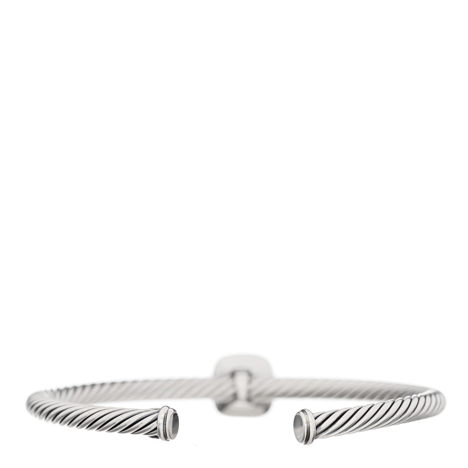 David Yurman Sterling Silver Diamond Prasiolite 4mm Noblesse Cable Bracelet 2 of 3