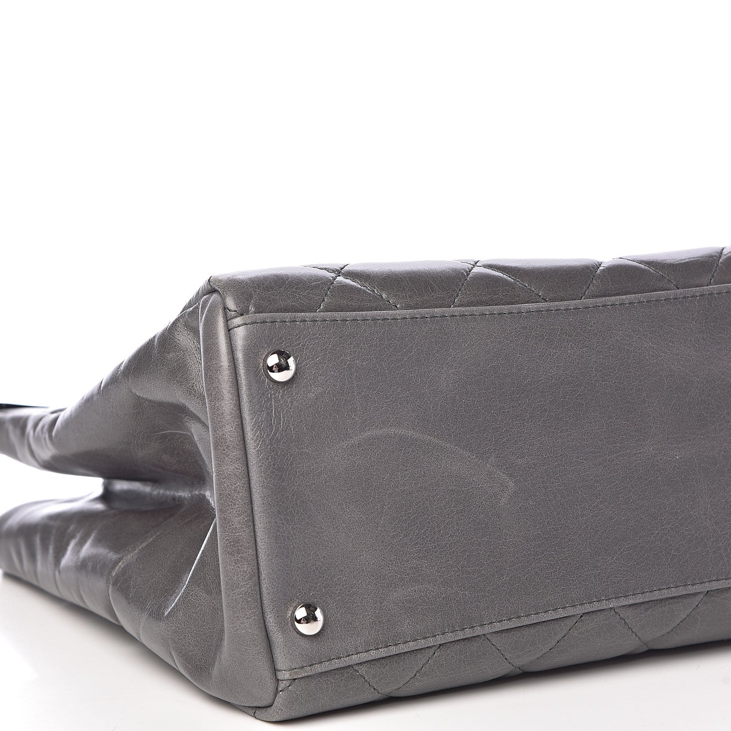 Chanel Glazed Calfskin Quilted Small CC Delivery Tote Grey 8 of 11