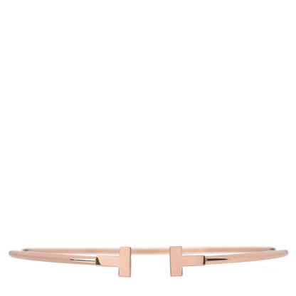 Tiffany 18K Rose Gold Narrow T Wire Bracelet 1 of 4
